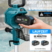 XIIW accu-waterpomp met 2×4Ah-accu's, 3600 l/h, 10 m opvoerhoogte, 3/4 inch – transferpomp voor regenton, zwembad, kelder & tuin