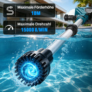 XIIW accuwaterpomp met 2×4Ah-accu’s, 3600 l/u, 10 m opvoerhoogte, 3/4 inch – transferpomp voor regenton, zwembad, kelder & tuin