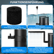 XIIW Aquarium UVC Clarifier Pump 1200L/H, 4-in-1 UV-C internal filter against green & cloudy water, for 180–420L