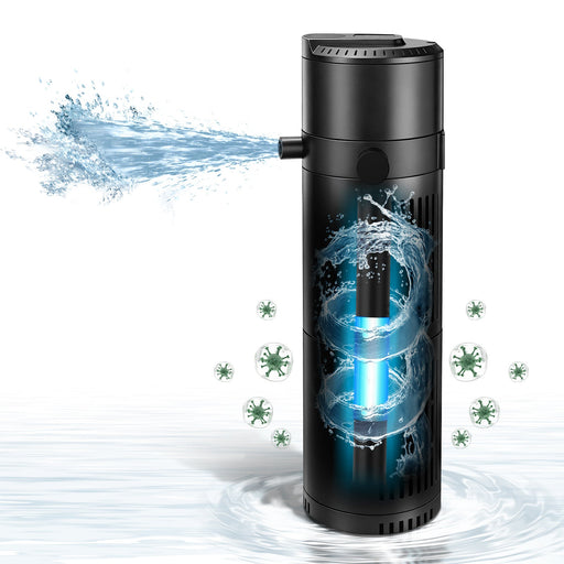 XIIW Purificatore UVC per acquario con pompa 1800L/H, filtro interno UV-C 4 in 1 contro acqua verde e torbida, per 300–700L