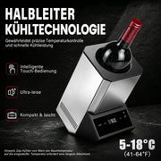 XIIW Elektrischer Weinkühler 5–18 °C, Flaschenkühler bis Ø92 mm mit Touchscreen, 39 dB für Wein, Sekt & Champagner