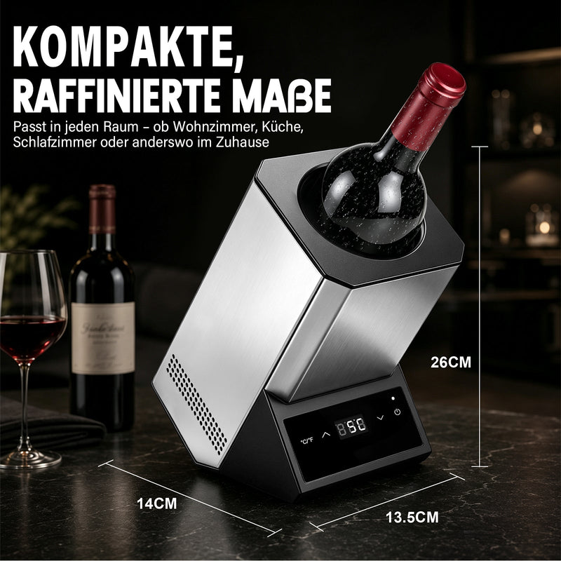 XIIW Elektrischer Weinkühler 5–18 °C, Flaschenkühler bis Ø92 mm mit Touchscreen, 39 dB für Wein, Sekt & Champagner