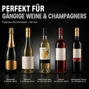 XIIW Elektrischer Weinkühler 5–18 °C, Flaschenkühler bis Ø92 mm mit Touchscreen, 39 dB für Wein, Sekt & Champagner