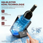 XIIW Elektrischer Weinkühler mit Touchscreen 5 - 18℃ | Leiser Flaschenkühler 39dB für Wein & Champagner | Smarter Weintemperierer Schwarz
