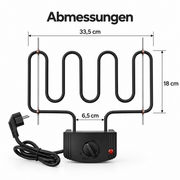 XIIW Heizspirale für Räucherofen 2000W, Elektrisches Heizelement mit stufenloser Regelung, für Räucherschrank, 33,5 cm