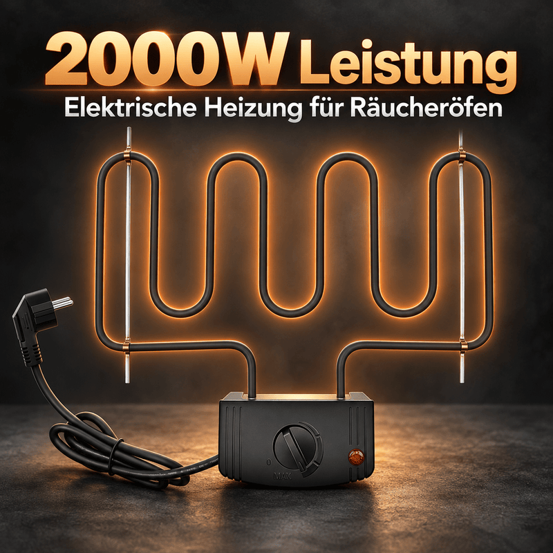 XIIW Heizspirale für Räucherofen 2000W, Elektrisches Heizelement mit stufenloser Regelung, für Räucherschrank, 33,5 cm