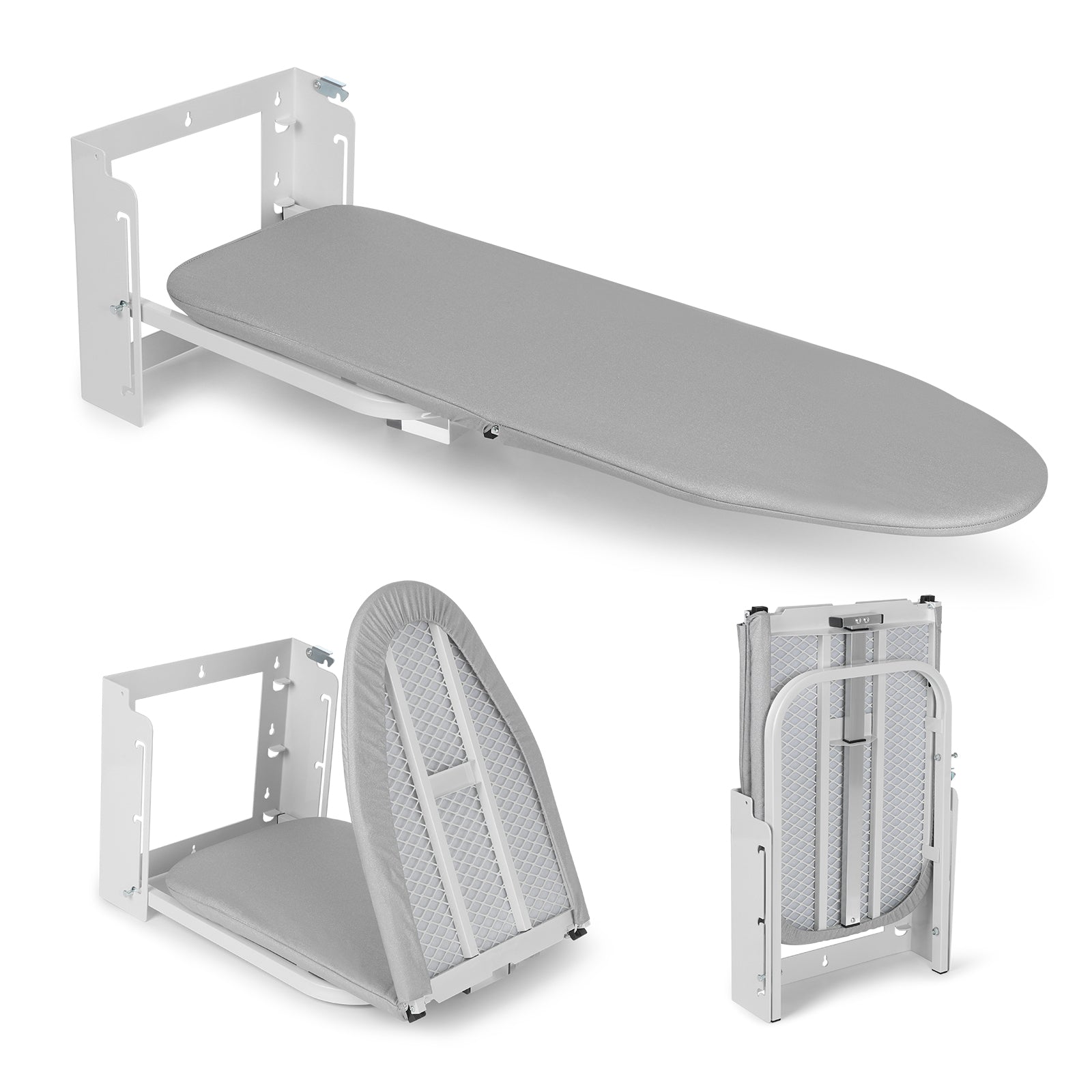 XIIW Höhenverstellbares Wand - Bügelbrett – Klappbar und Platzsparend für kleine Wohnungen – 92 x 31 cm, bis 15 kg