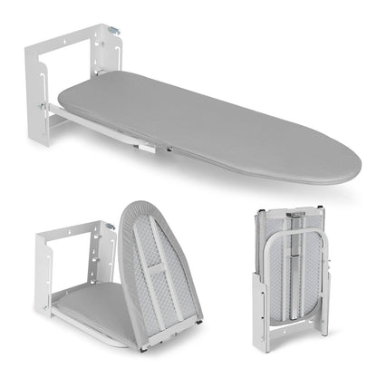 XIIW Höhenverstellbares Wand - Bügelbrett – Klappbar und Platzsparend für kleine Wohnungen – 92 x 31 cm, bis 15 kg