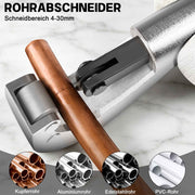 Pince à sertir hydraulique XIIW 100 kN avec 9 mâchoires de sertissage – contours V et TH 12–32 mm, kit complet avec coupe-tube, ébavureur et coffret