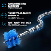 XIIW Rohrreinigungsspirale Ø12 mm 2x3 m, Abflussspirale mit 7 Köpfen, Handkurbel & Bohrmaschinenadapter, Rohre bis Ø80 mm