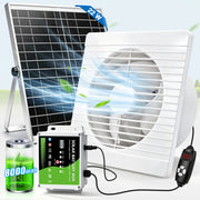 XIIW Solar Abluftventilator 200 mm mit 8000mAh Akku, 22W Solarpanel, 500 m³/h Solar Lüfter für Hühnerstall & Gewächshaus
