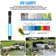 XIIW Kit de cascade pour bassin avec pompe 3000 l/h, clarificateur UVC, éclairage RGB et cascade en acier inoxydable