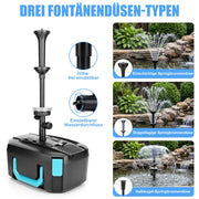 XIIW pond filter with UVC, 45W pump 3000 l/h, RGB light, 3 fountain nozzles & waterfall