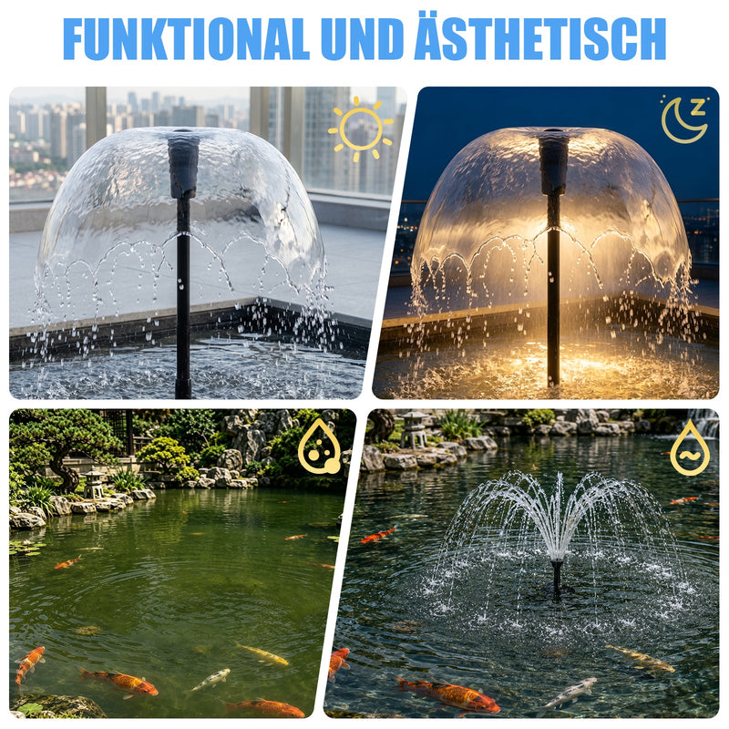 XIIW pond filter with UVC, 45W pump 3000 l/h, RGB light, 3 fountain nozzles & waterfall