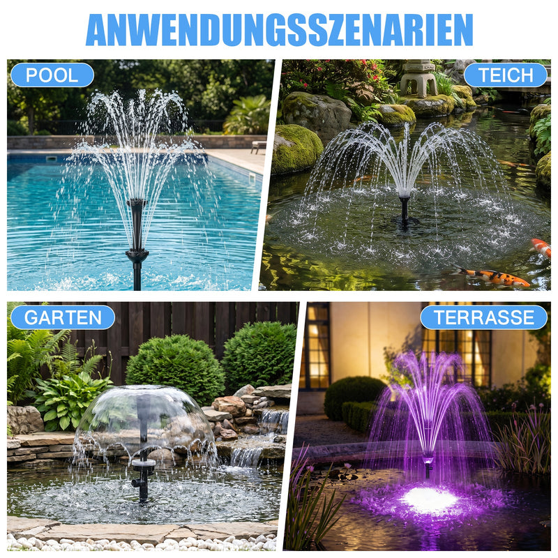 XIIW pond filter with UVC, 45W pump 3000 l/h, RGB light, 3 fountain nozzles & waterfall