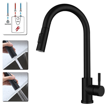 XIIW Niederdruckarmatur | mit 3 Schläuche | Mischbatterie | Ausziehbar | mit Brause | 2 Strahlarten - XIIW
