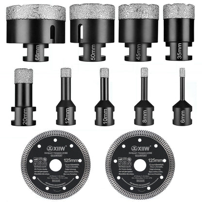 11tlg M14 Diamant Bohrkronen 6/8/10/12/20/35/45/50/68cm + 2 Trennscheibe 125mm - XIIW