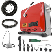 500W Rohrreinigungsmaschine mit 18,5m Ø16mm & 2,5m Ø10mm Spirale für Ø30 - 100mm Rohrleitungen