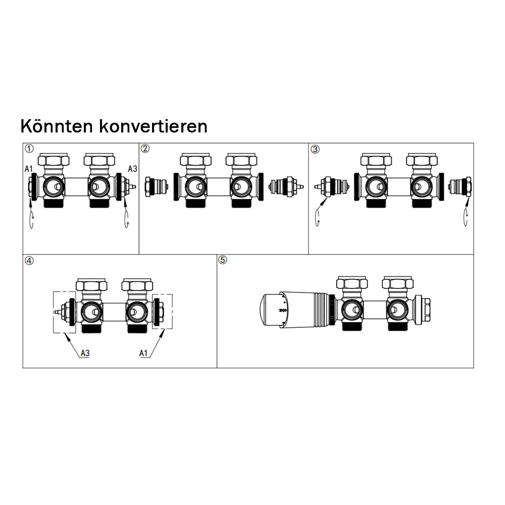 Multiblock Badheizkörper | Durchgang & Eck Form | 1/2 Zoll