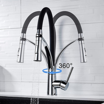 XIIW Wasserhahn Küchenarmatur | Hochdruck | mit Brause | 2 Strahlarten | 360° | Warm- und Kaltwasser - XIIW