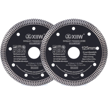 XIIW 2stk Diamanttrennscheibe | 125mm |  1.4mm dünn - XIIW