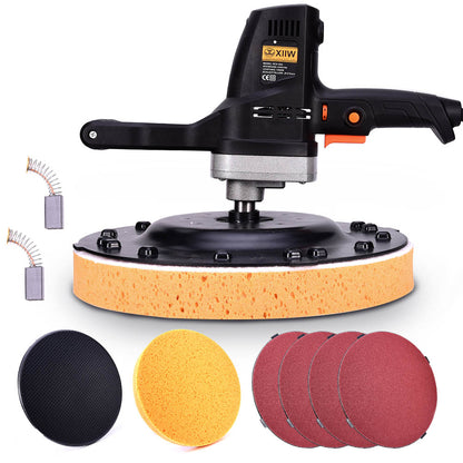 XIIW 1280W Putzglättmaschine | 4 x Schleifscheibe | 1 x Schwammscheibe | Ersatz-Kohlebürsten - XIIW