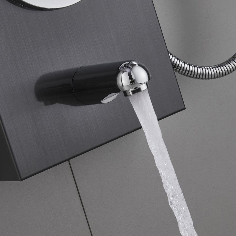Duschpaneel Duschsystem Edelstahl Duscharmatur Duschset - Schwarz