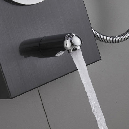 Duschpaneel Duschsystem Edelstahl Duscharmatur Duschset - Schwarz