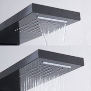 Edelstahl Duschpaneel - mit Regendusche Handbrause Massagedusche - Schwarz