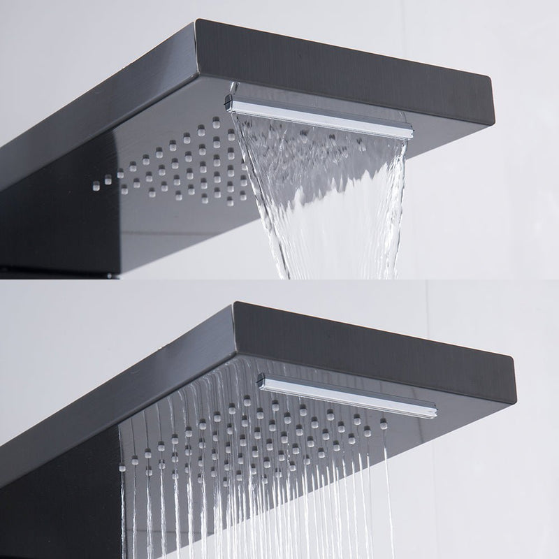 Edelstahl Duschpaneel - mit Regendusche Handbrause Massagedusche - Schwarz