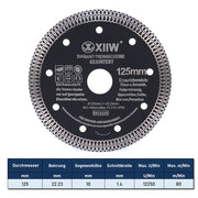 M14 Bohrkrone 20/27/35/55/68+Fingerfräser+HEX Adapter + 2x Diascheibe 125mm