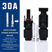 Photovoltaik Solarkabel | 4mm² 6mm² 10mm² | 10m 50m 100m | mit 3Paar MC4 Stecker