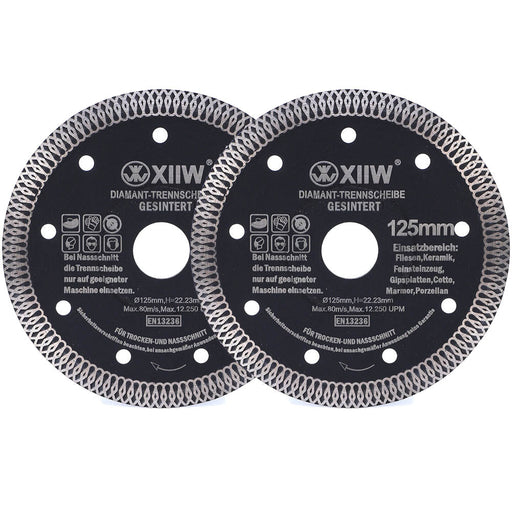 XIIW 2stk Diamanttrennscheibe | 125mm | 1.4mm dünn