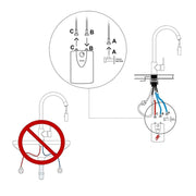XIIW Niederdruckarmatur | mit 3 Schläuche | Küchenarmatur | 2 Strahlarten | mit Ausziehbar brause