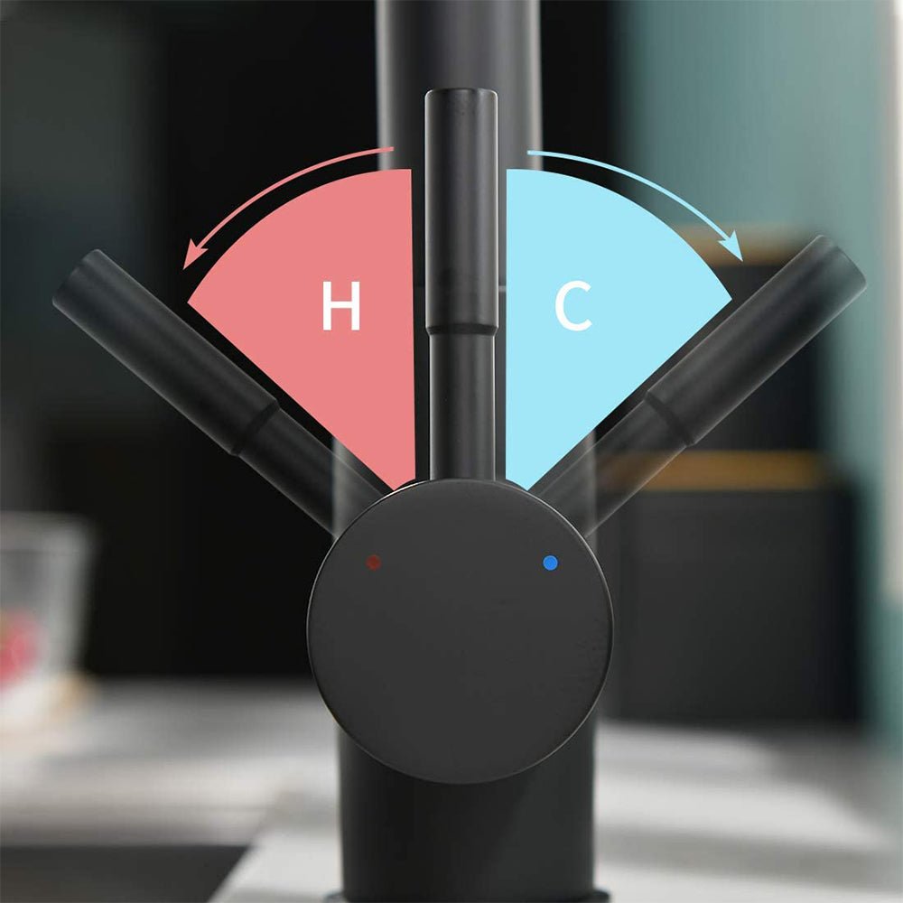 XIIW Spültischarmatur Mischbatterie | Ausziehbar| Hochdruck | mit Brause | 2 Strahlarten | 360° | Einziehbarer Schlauch