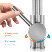 XIIW Spültischarmatur Mischbatterie | Hochdruck | mit Brause | Spiralfederhahn | 360°schwenkbar