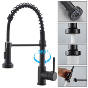 XIIW Spültischarmatur Mischbatterie | Hochdruck | mit Brause | Spiralfederhahn | 360°schwenkbar