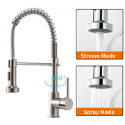 XIIW Spültischarmatur Mischbatterie | Hochdruck | mit Brause | Spiralfederhahn | 360°schwenkbar