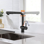 XIIW Waschtischarmatur Küchenarmatur | Ausziehbar | mit Brause | 2 Strahlarten| 360° | Hochdruck