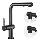 XIIW Waschtischarmatur Küchenarmatur | Ausziehbar | mit Brause | 2 Strahlarten| 360° | Hochdruck