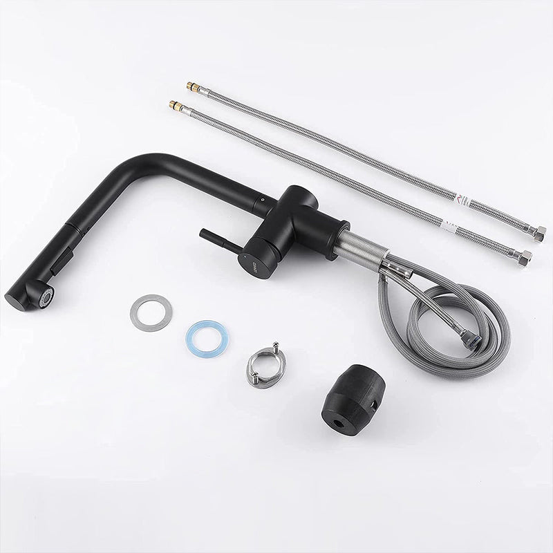 XIIW Waschtischarmatur Küchenarmatur | Ausziehbar | mit Brause | 2 Strahlarten| 360° | Hochdruck