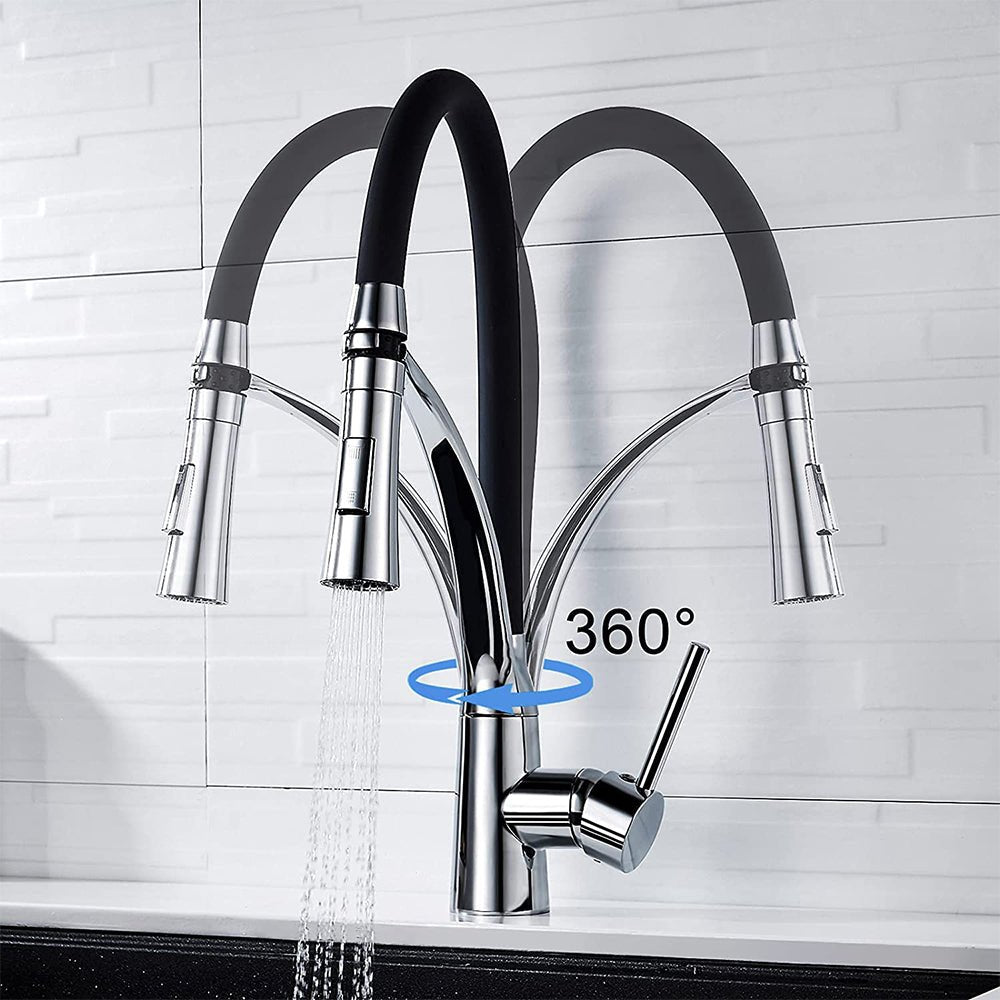 XIIW Wasserhahn Küchenarmatur | Hochdruck | mit Brause | 2 Strahlarten | 360° | Warm - und Kaltwasser