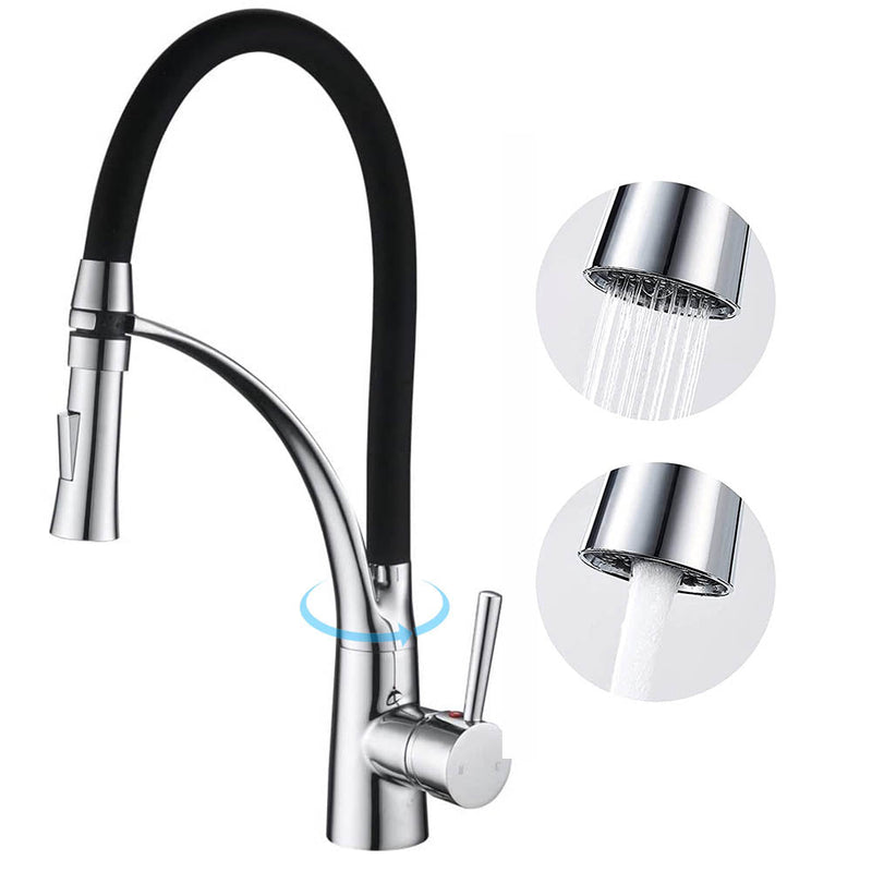 XIIW Wasserhahn Küchenarmatur | Hochdruck | mit Brause | 2 Strahlarten | 360° | Warm - und Kaltwasser